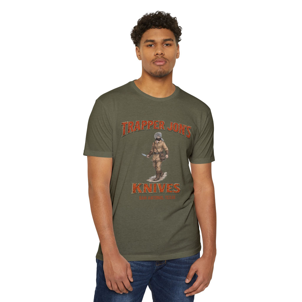 Trapper Jon's Knives T-Shirt — Vintage Hunting Logo Tee