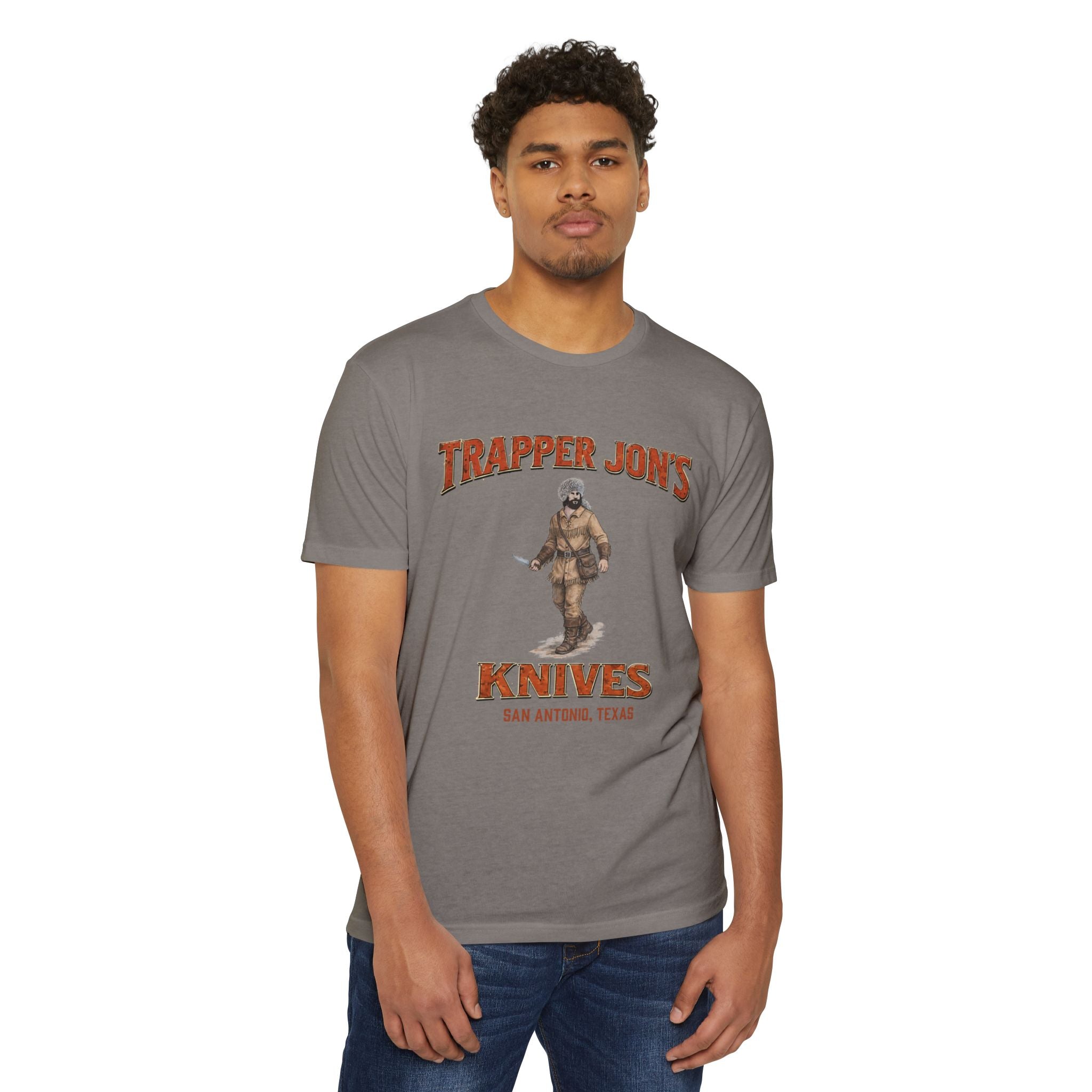 Trapper Jon's Knives T-Shirt — Vintage Hunting Logo Tee