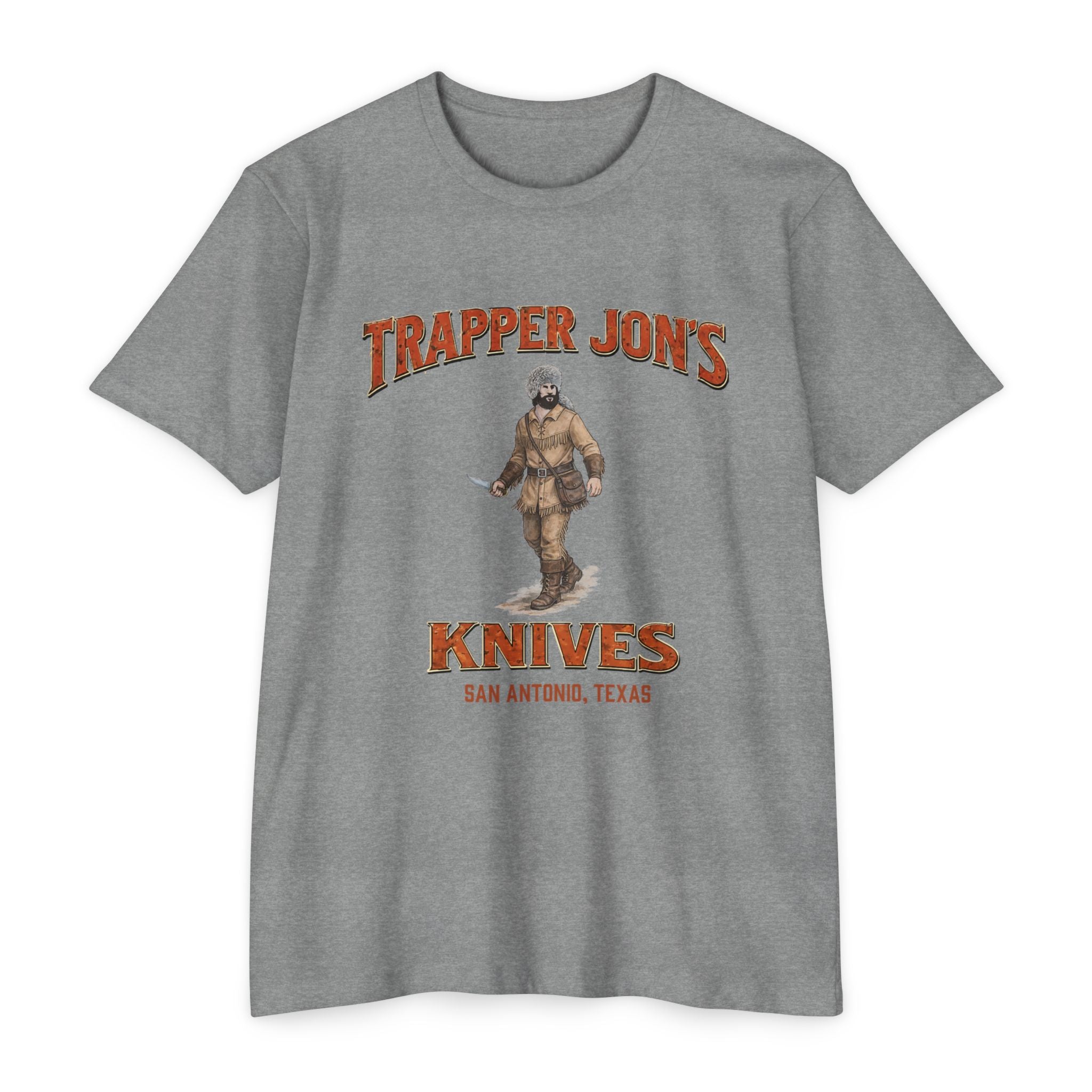 Trapper Jon's Knives T-Shirt — Vintage Hunting Logo Tee