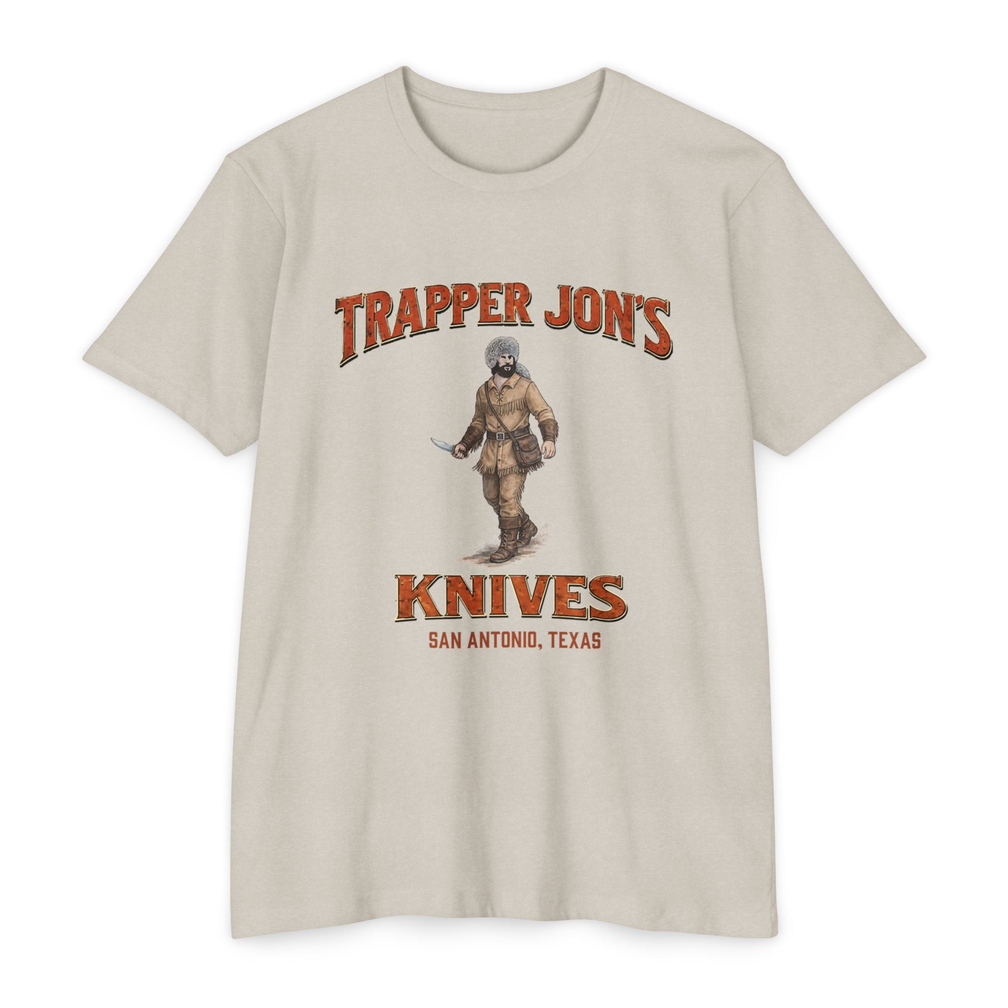 Trapper Jon's Knives T-Shirt — Vintage Hunting Logo Tee