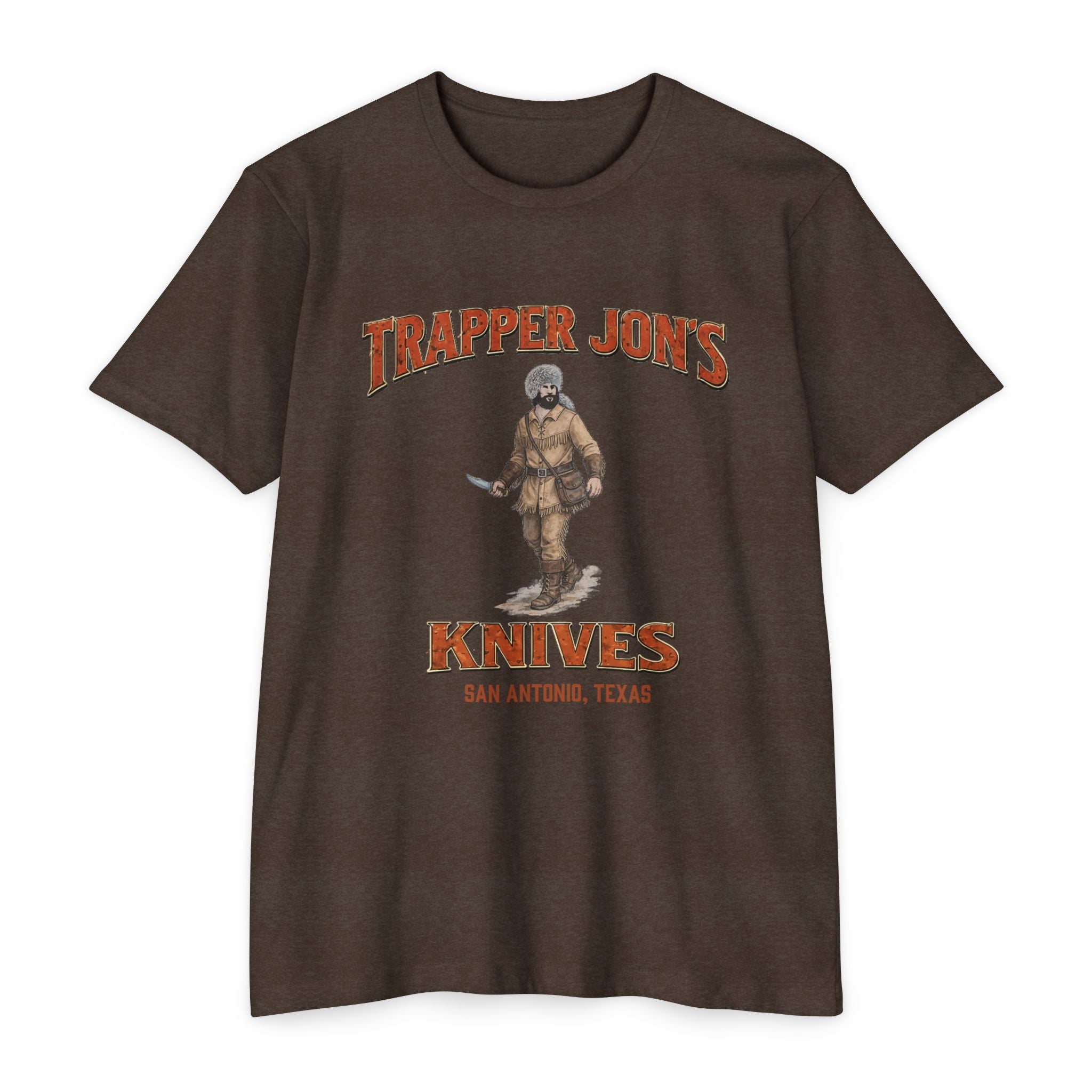 Trapper Jon's Knives T-Shirt — Vintage Hunting Logo Tee
