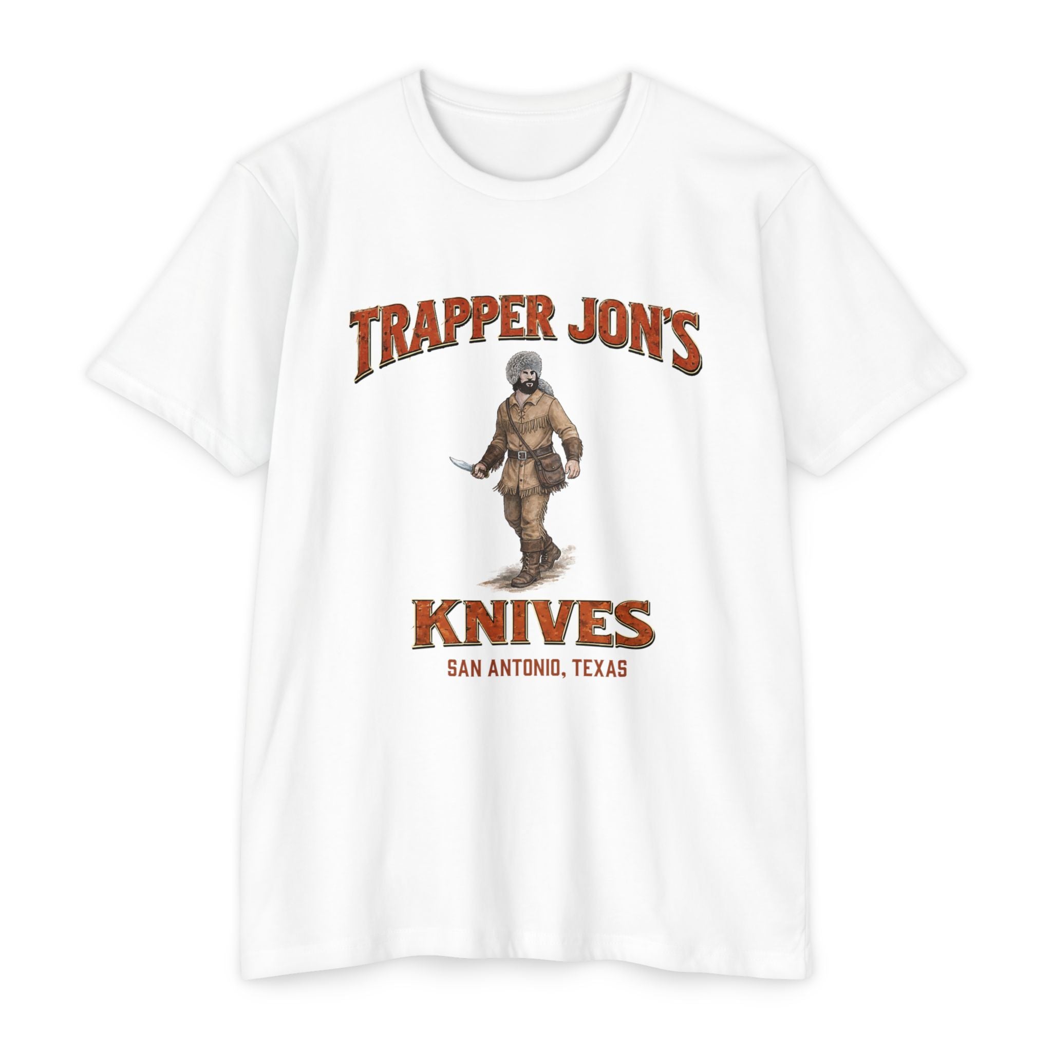 Trapper Jon's Knives T-Shirt — Vintage Hunting Logo Tee