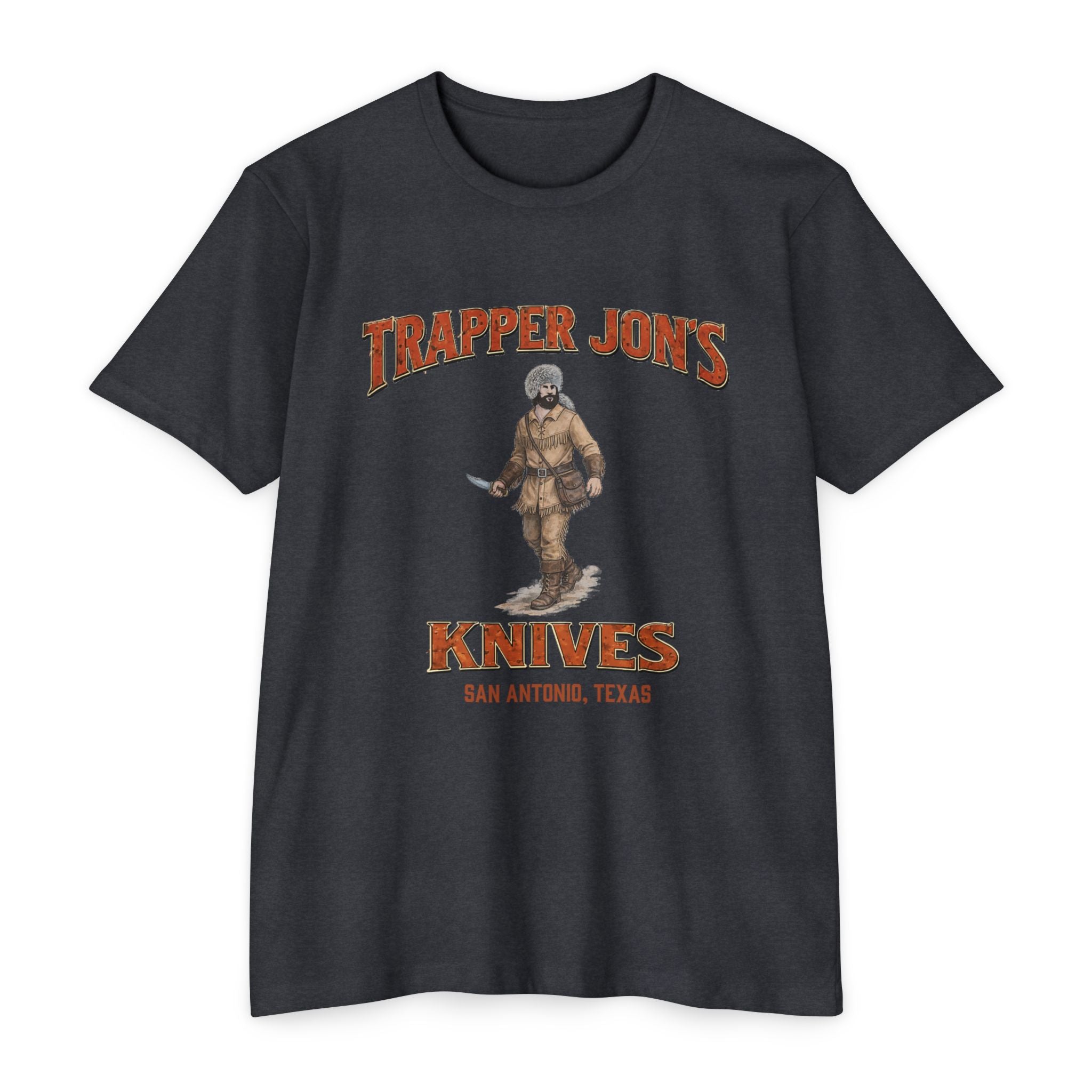 Trapper Jon's Knives T-Shirt — Vintage Hunting Logo Tee