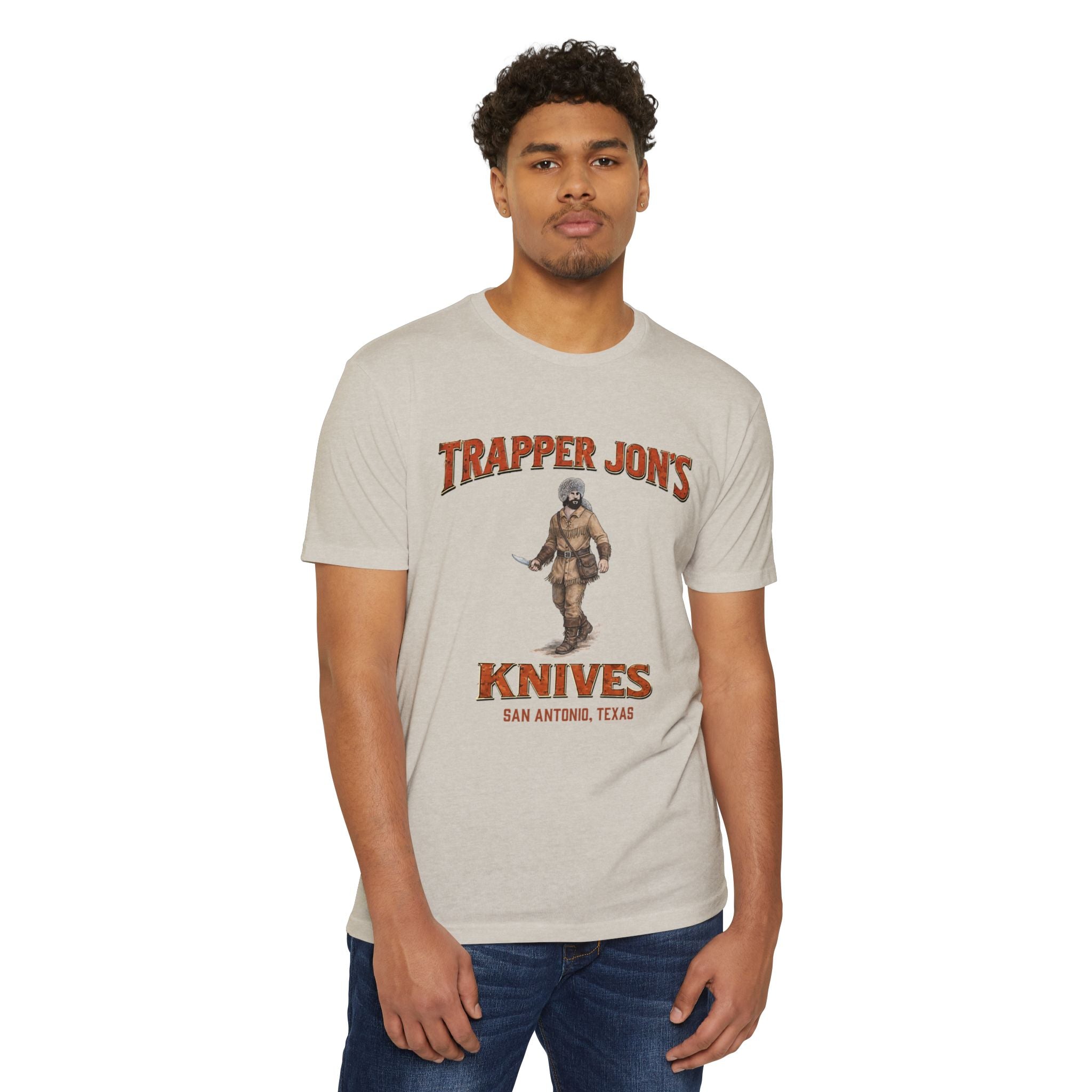 Trapper Jon's Knives T-Shirt — Vintage Hunting Logo Tee