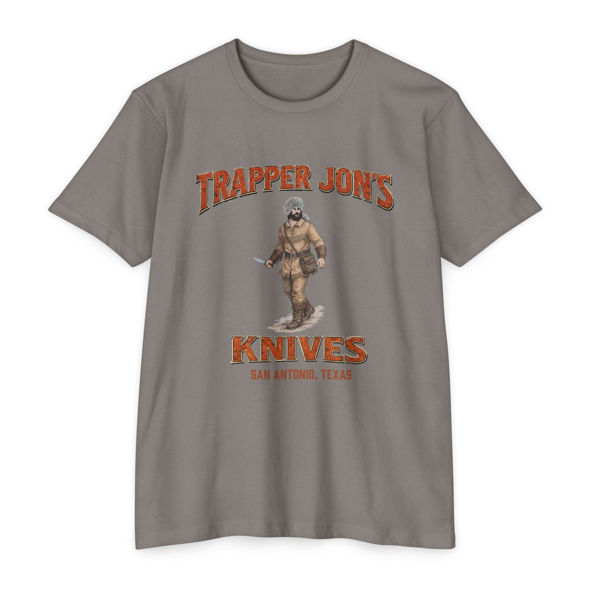 Trapper Jon's Knives T-Shirt — Vintage Hunting Logo Tee